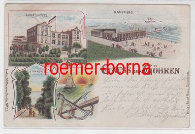 54059 Ak Lithografie Gruss aus Göhren Look´s Hotel, Damen-Bad, Strandweg 1899