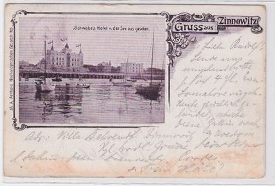 81419 AK Gruss aus Zinnowitz - Schwabe's Hotel von der See aus gesehen 1906