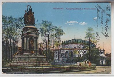 69801 Ak Hannover Kriegerdenkmal und neues Haus 1913