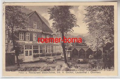 72287 Ak Lautenthal Oberharz Hotel u. Restaurant Bischofsthal 1930