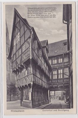 84662 AK Hildesheim - Zuckerhut und Durchgang, Gedicht/ Reim, Hausansicht 1931