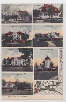 88614 Mehrbild Ak Gruß aus Köthenwald Gutshaus, Oberarzt usw. 1914