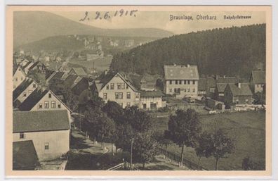 95302 Ak Braunlage im Oberharz - Blick auf die Bahnhofstraße um 1920