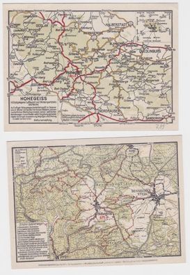 95539 Landkarten Ak Hohegeiß Braunlage im Oberharz, Kurverwaltung, Wanderwege
