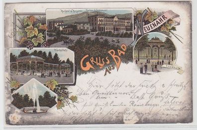71508 Ak Lithographie Gruss aus Bad Neuenahr Kurhotel & Kurgarten 1899