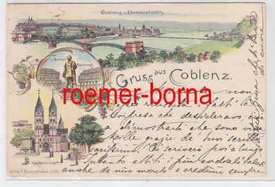 74005 Ak Lithographie Gruss aus Coblenz Koblenz 1896
