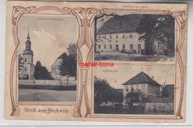 00971 Mehrbild Ak im Jugendstil Gruß aus Beckwitz 1915
