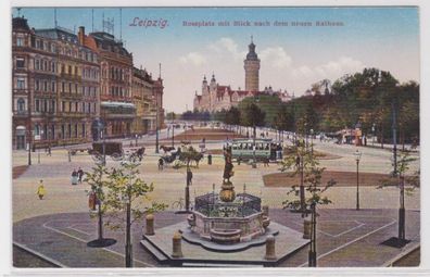 63232 Ak Leipzig, Rossplatz mit Blick nach dem neuen Rathaus 1918