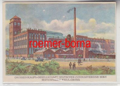 69861 Reklame Ak Riesa-Gröba Konsum Seifenfabrik um 1930