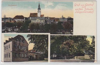 71446 Mehrbild Ak Gruß vom Gasthof zum weißen Schwan Langenreinsdorf 1913