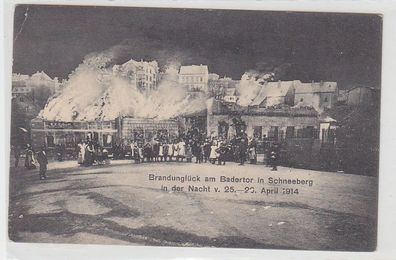 72027 Ak Brandunglück am Badertor in Schneeberg in der nacht 25.-26. April 1914