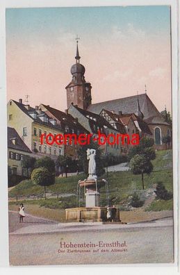 72531 Ak Hohenstein-Ernstthal Der Zierbrunnen auf dem Altmarkt 1913