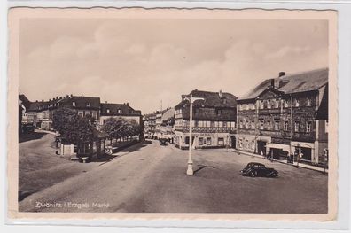 82944 Feldpost Ak Zwönitz Markt Gasthof zum Ross 1941