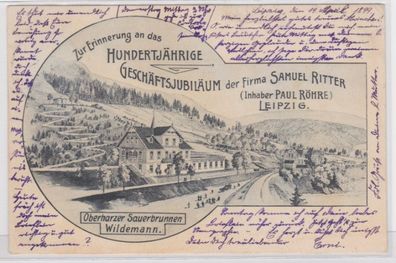 85689 Reklame Karte Leipzig 100 jähr. Geschäftsjubiläum Firma Samuel Ritter 1899