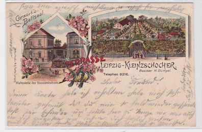 85741 Ak Lithographie Leipzig Kleinzschocher Etablissement Terrasse 1904