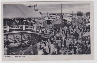 86957 Ak Leipzig Kleinmesse mit Fahrgeschäften um 1954