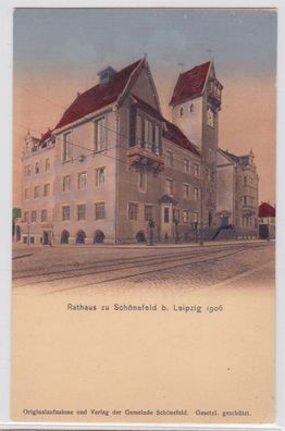 87068 Ak Rathaus zu Schönefeld bei Leipzig 1906, 1919