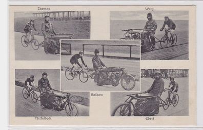 87879 Ak Leipzig Steherrennen Radrennen mit Namen der Fahrer 1919