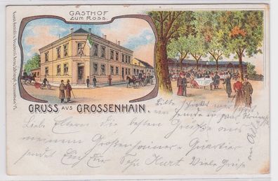 88611 Ak Lithographie Gruß aus Grossenhain Gasthof zum Ross 1904