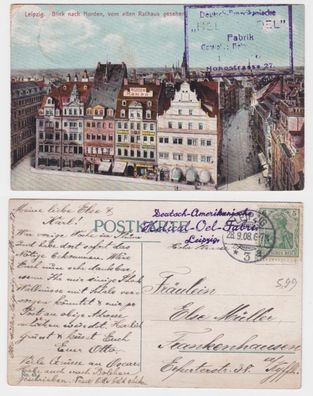 88754 Ak Leipzig, Blick nach Norden, vom alten Rathaus ausgesehen 1908