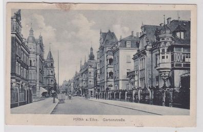88881 Feldpost Ak Pirna an der Elbe Gartenstrasse 1917