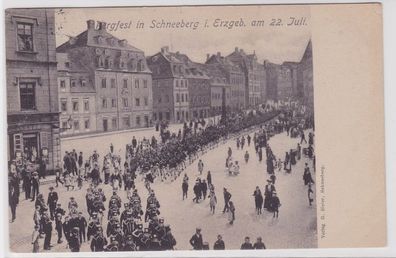 89054 Ak Bergfest in Schneeberg im Erzgebirge am 22. Juli 1912
