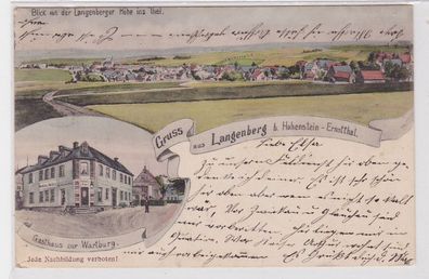 90726 AK Gruss aus Langenberg bei Hohenstein-Ernstthal - Gasthaus zur Wartburg