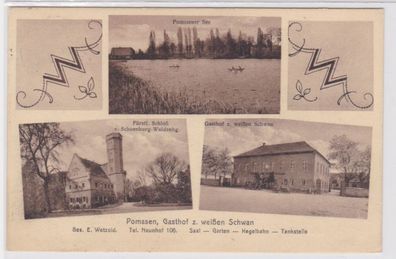95174 Mehrbild Ak Pomssen Gasthof zum weißen Schwan 1928