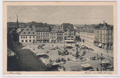 95318 Ak Annaberg-Buchholz im Erzgebirge - Markt mit Schreckenberg 1925