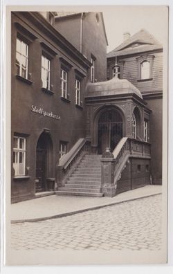 95526 Foto AK Nischwitz, Partie an der Stadtsparkasse um 1920