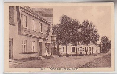 70600 Ak Burg Markt und Bahnhofstrasse um 1930