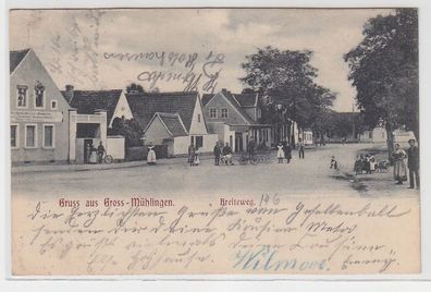 71557 Ak Gruß aus Groß Mühlingen Breiteweg 1908