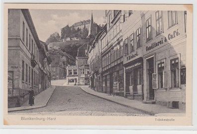 72611 Ak Blankenburg Harz Tränkestraße mit Geschäften um 1920