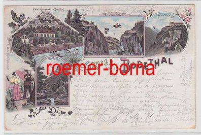 73201 Ak Lithographie Gruss aus dem Bodethal 1897