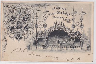 80123 Ak 20. Thüringer Sänger Bundesfest Naumburg a.S. 1899