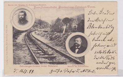 81333 Ak Harz Zahnradbahn Zahnstangen Einfahrt hinter Rübeland 1899