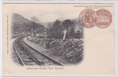 88271 Ak Harzzahnradbahn Zahnstangen Einfahrt hinter Rübeland um 1900