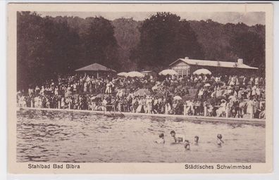 88760 Ak Stahlbad Bad Bibra städtisches Schwimmbad um 1930