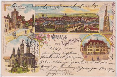 91682 Ak Lithographie Gruß aus Naumburg an der Saale 1900