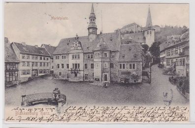 95190 Ak Blankenburg am Harz - Marktplatz mit Rathaus 1906