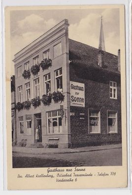 88787 Ak Ostseebad Travemünde Gasthaus zur Sonne Vorderreihe 6, um 1930