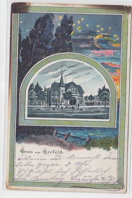 69887 Künstler Ak Gruss aus Crefeld Kurhaus 1915