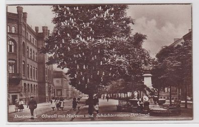 70049 AK Dortmund - Ostwall mit Museum und Schüchtermann Denkmal 1928