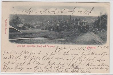71843 Ak Barmen Blick auf Fischerthal Stadt und Bergbahn 1900