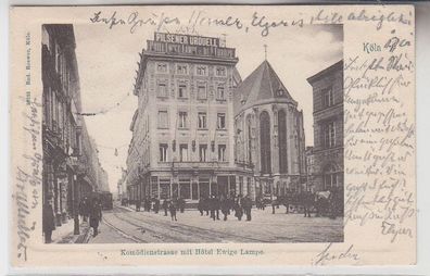72987 Ak Köln Komödienstrasse mit Hotel ewige Lampe 1901