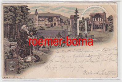 73871 Ak Lithographie Gruss aus Heisterbach Kloster 1898