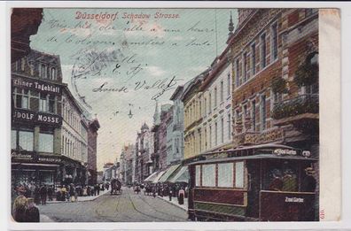 86520 AK Düsseldorf - Schadow Strasse, Berliner Tageblatt, Straßenbahn Tram 1905