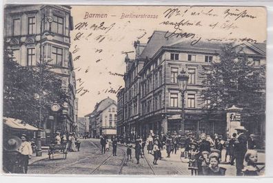 88652 Ak Barmen Berlinerstrasse mit Verkehr um 1920