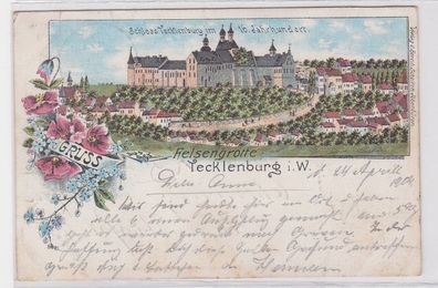89395 Ak Lithographie Gruß aus der Felsengrotte Tecklenburg i.W. 1904