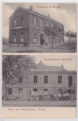 92608 Mehrbild Ak Gruß aus Westkirchen Restauration, Centrifugenfabrik 1910